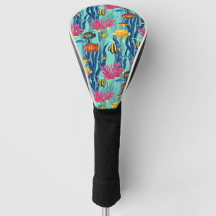 Colorful Coastal Sea Life Pattern (4) Golf Head Cover