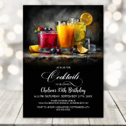 Colorful Cocktails Birthday Party Invitation