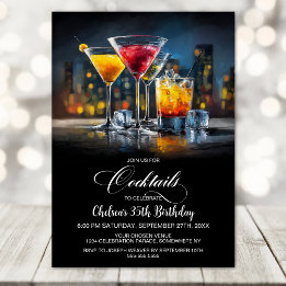 Colorful Cocktails Birthday Party Invitation