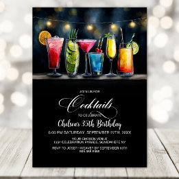 Colorful Cocktails Birthday Party Invitation