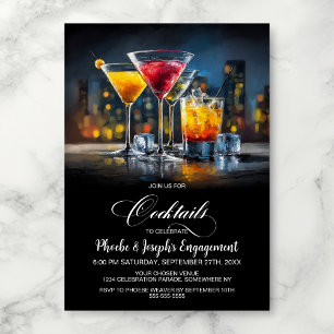 Colorful Cocktails Engagement Party Invitation