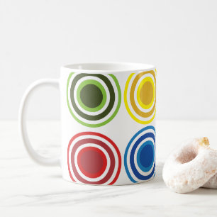 Colorful Concentric Circles Geometric Coffee Mug