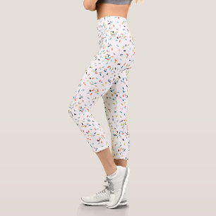 Colorful Confetti Fall Pattern Capri Leggings