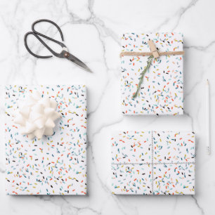 Colorful Confetti Fall Pattern Wrapping Paper Sheet
