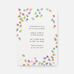 Colorful Confetti Kids Birthday Party Invitation<br><div class="desc">Celebrate your little one's special day in style with this stunning Confetti invitation. The center of the invitation features custom text that can be tailored to your specific event details, making it a unique and special representation of your child's big day. Surrounding the text is a colorful explosion of confetti,...</div>