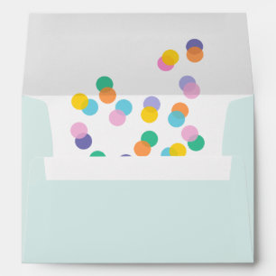 Colorful Confetti Polka Dots Mint Green Envelope