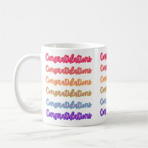 Colorful Congratulations Text For Graduation Coffee Mug