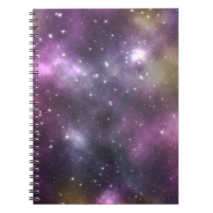 Colorful Cool Nebula and Stars in Space Notebook