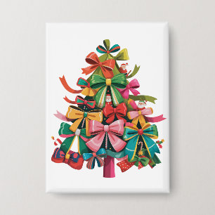 Colorful Coquette Christmas Tree Preppy Pink Xmas