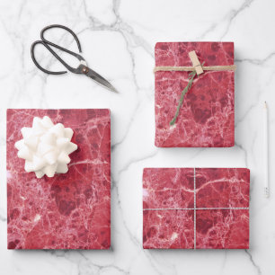 Colorful Coral Red Marble Wrapping Paper Sheet