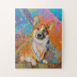 Colorful Corgi Painting Jigsaw Puzzle