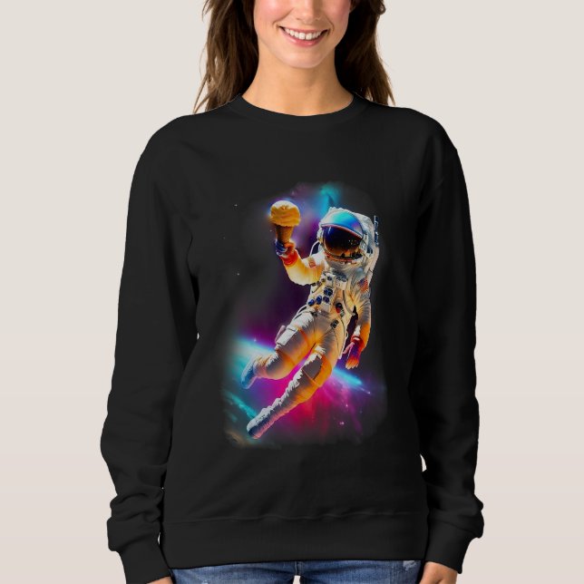 Colorful Cosmic Ice Cream Astronaut Sweatshirt (Front)