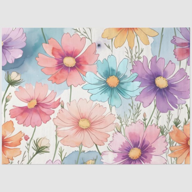 Colorful Cosmos Tissue Paper (Front)