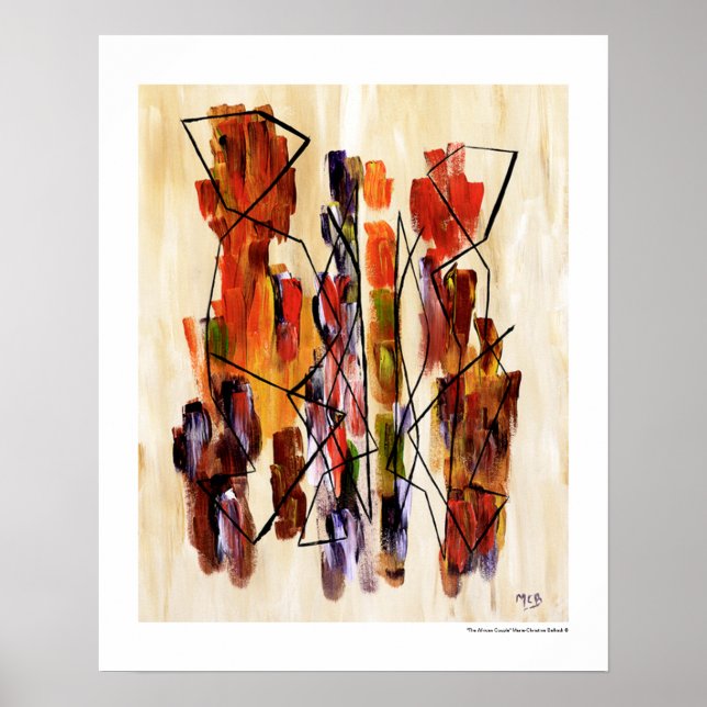 Colorful Couple Abstract Modern Home Art Decor (Front)