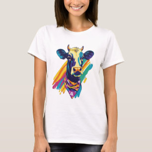 Colorful Cow Png, Rainbow Cow Design Png T-Shirt
