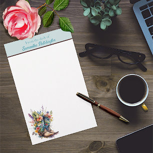 Colorful Cowgirl Boots and Wildflowers Stationery