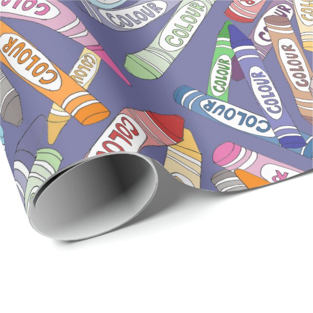 Colorful Crayons Wrapping Paper (Roll Corner)