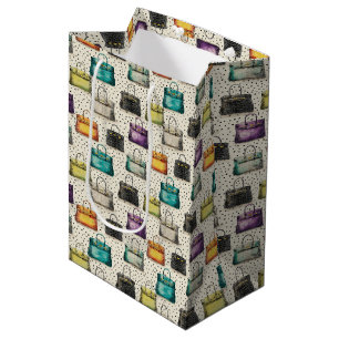 Colorful Crocodile Handbag Fashion Pattern Medium Gift Bag