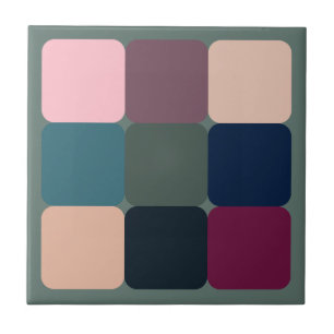 Colorful Cubes Ceramic Tile