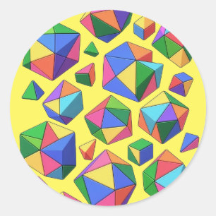 Colorful Cubes Classic Round Sticker