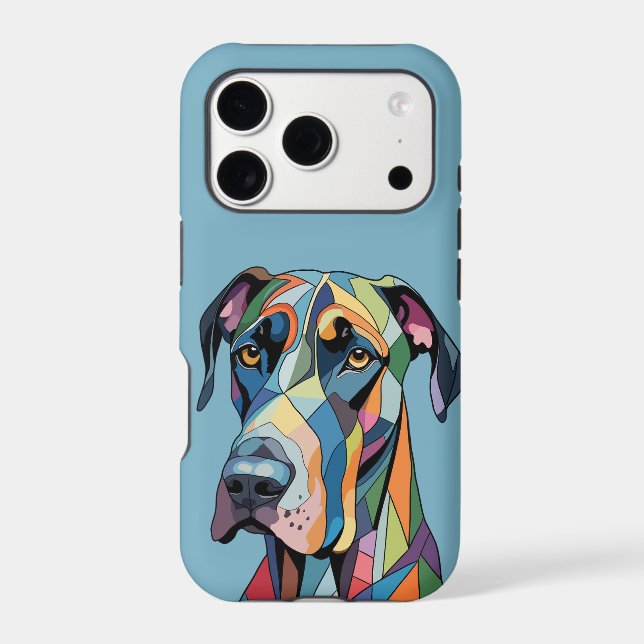 Colorful Cubist Great Dane  (Back)