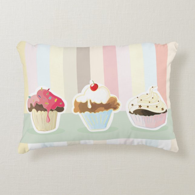 colorful cupcake decorative cushion (Front)