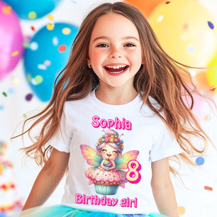 Colorful cupcake fairy butterfly birthday  T-Shirt