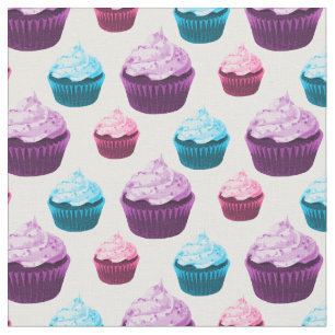 Colorful Cupcakes Pattern Fabric