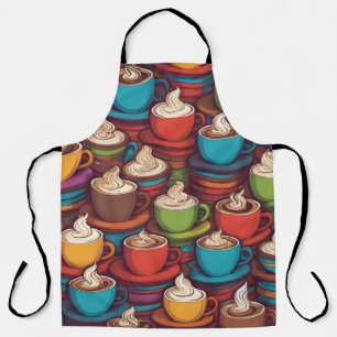 Colorful cups pattern apron
