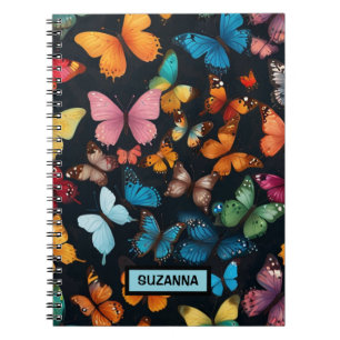 Colorful Cute Butterfly Personalized  Notebook