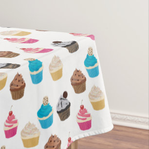 Colorful Cute Cupcakes Pattern  Tablecloth