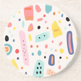 colorful cute elements design coaster
