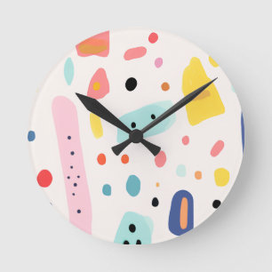 colorful cute elements design round clock