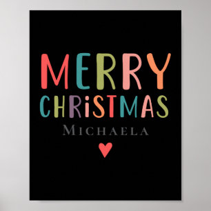 Colorful Cute Merry Christmas Matching Family T Sh Poster