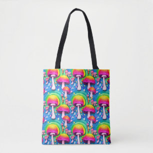 Colorful Cute Mushroom Seamless Pattern Tote Bag