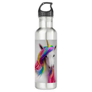 Colorful Cute Unicorn Girl Rainbow Hair Stainless  710 Ml Water Bottle