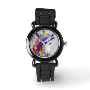 Colorful Cute Unicorn Girl Rainbow Hair Watch
