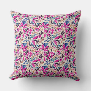 Colorful Cutouts Botanical Pattern  Cushion