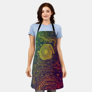 Colorful Cyber Graphic Apron