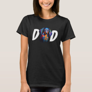 Colorful Dachshund Dad Dog  Fathers Day Men T-Shirt