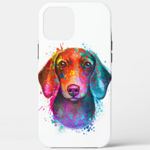 Colorful Dachshund Dog Art Illustration iPhone 12 Pro Max Case