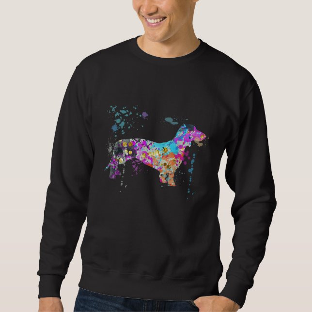 Colorful Dachshund   Dog Dachshunds Sweatshirt (Front)