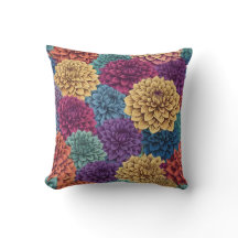 Colorful dahlia floral pattern