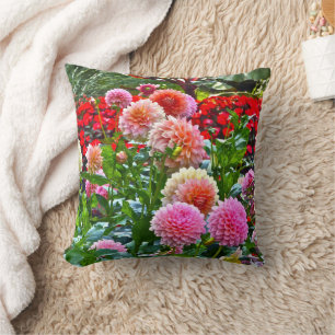 " COLORFUL DAHLIA GARDEN" CUSHION