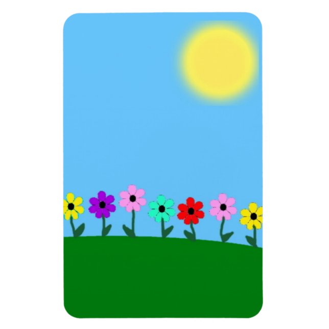 Colorful Daisies Magnet (Vertical)