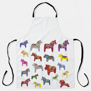 Colorful Dala Horses Apron