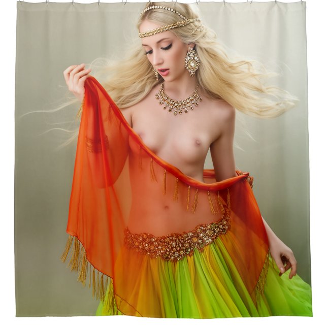 Colorful Dance Artwork Shower Curtain (Front)