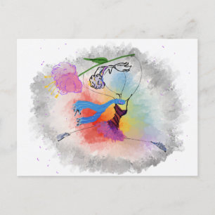Colorful dance invitation postcard