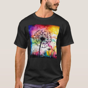 Colorful dandelion watercolor optics blowball T-Shirt