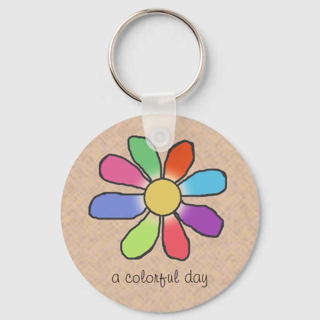 COLORFUL DAY flower Key Ring (Front)